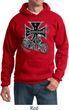 Mens Biker Hoodie Chopper Cross Skeleton Hoody