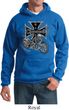 Mens Biker Hoodie Chopper Cross Skeleton Hoody