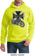 Mens Biker Hoodie Chopper Cross Skeleton Hoody