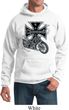 Mens Biker Hoodie Chopper Cross Skeleton Hoody
