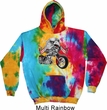 Mens Biker Hoodie Eagle Biker Tie Dye Hoody