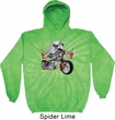 Mens Biker Hoodie Eagle Biker Tie Dye Hoody
