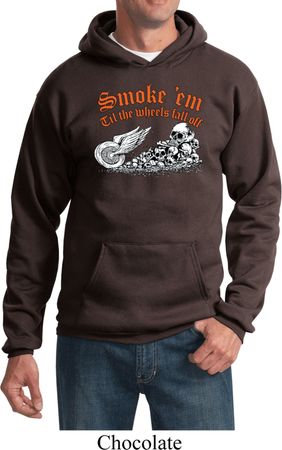 Mens Biker Hoodie Smoke Em Hoody