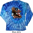Mens Biker Shirt American By Birth Long Sleeve Tie Dye Tee T-shirt