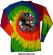 Mens Biker Shirt American By Birth Long Sleeve Tie Dye Tee T-shirt