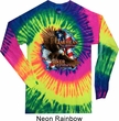 Mens Biker Shirt American By Birth Long Sleeve Tie Dye Tee T-shirt