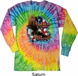Mens Biker Shirt American By Birth Long Sleeve Tie Dye Tee T-shirt