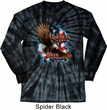 Mens Biker Shirt American By Birth Long Sleeve Tie Dye Tee T-shirt