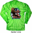 Mens Biker Shirt American By Birth Long Sleeve Tie Dye Tee T-shirt
