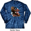 Mens Biker Shirt American By Birth Long Sleeve Tie Dye Tee T-shirt