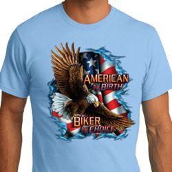 Mens Biker Shirt American By Birth Organic Tee T-Shirt