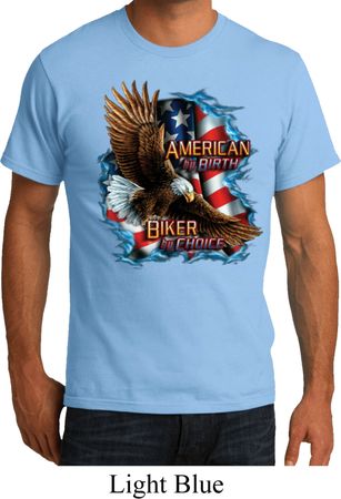 Mens Biker Shirt American By Birth Organic Tee T-Shirt