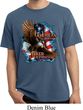 Mens Biker Shirt American By Birth Pigment Dyed Tee T-Shirt