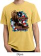 Mens Biker Shirt American By Birth Pigment Dyed Tee T-Shirt