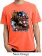 Mens Biker Shirt American By Birth Pigment Dyed Tee T-Shirt