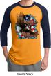 Mens Biker Shirt American By Birth Raglan Tee T-Shirt