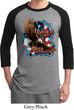 Mens Biker Shirt American By Birth Raglan Tee T-Shirt