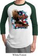 Mens Biker Shirt American By Birth Raglan Tee T-Shirt