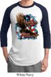 Mens Biker Shirt American By Birth Raglan Tee T-Shirt