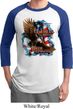 Mens Biker Shirt American By Birth Raglan Tee T-Shirt
