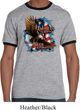 Mens Biker Shirt American By Birth Ringer Tee T-Shirt