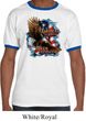 Mens Biker Shirt American By Birth Ringer Tee T-Shirt