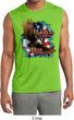 Mens Biker Shirt American By Birth Sleeveless Moisture Wicking Tee