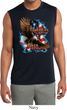 Mens Biker Shirt American By Birth Sleeveless Moisture Wicking Tee
