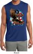 Mens Biker Shirt American By Birth Sleeveless Moisture Wicking Tee