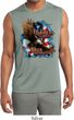 Mens Biker Shirt American By Birth Sleeveless Moisture Wicking Tee