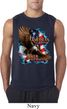 Mens Biker Shirt American By Birth Sleeveless Tee T-Shirt