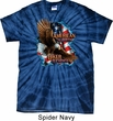 Mens Biker Shirt American By Birth Spider Tie Dye Tee T-shirt
