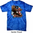 Mens Biker Shirt American By Birth Spider Tie Dye Tee T-shirt