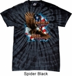 Mens Biker Shirt American By Birth Spider Tie Dye Tee T-shirt