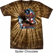 Mens Biker Shirt American By Birth Spider Tie Dye Tee T-shirt