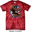 Mens Biker Shirt American By Birth Spider Tie Dye Tee T-shirt