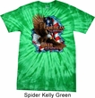 Mens Biker Shirt American By Birth Spider Tie Dye Tee T-shirt