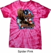 Mens Biker Shirt American By Birth Spider Tie Dye Tee T-shirt