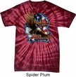 Mens Biker Shirt American By Birth Spider Tie Dye Tee T-shirt