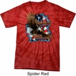 Mens Biker Shirt American By Birth Spider Tie Dye Tee T-shirt