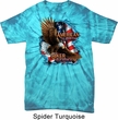 Mens Biker Shirt American By Birth Spider Tie Dye Tee T-shirt