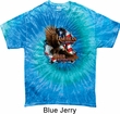 Mens Biker Shirt American By Birth Tie Dye Tee T-shirt