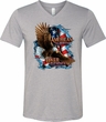 Mens Biker Shirt American By Birth Tri Blend V-neck Tee