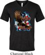 Mens Biker Shirt American By Birth Tri Blend V-neck Tee