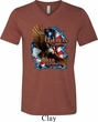 Mens Biker Shirt American By Birth Tri Blend V-neck Tee