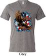 Mens Biker Shirt American By Birth Tri Blend V-neck Tee