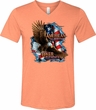 Mens Biker Shirt American By Birth Tri Blend V-neck Tee