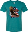 Mens Biker Shirt American By Birth Tri Blend V-neck Tee