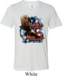 Mens Biker Shirt American By Birth Tri Blend V-neck Tee