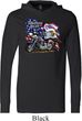 Mens Biker Shirt American Pride Motorcycle Lightweight Hoodie Tee